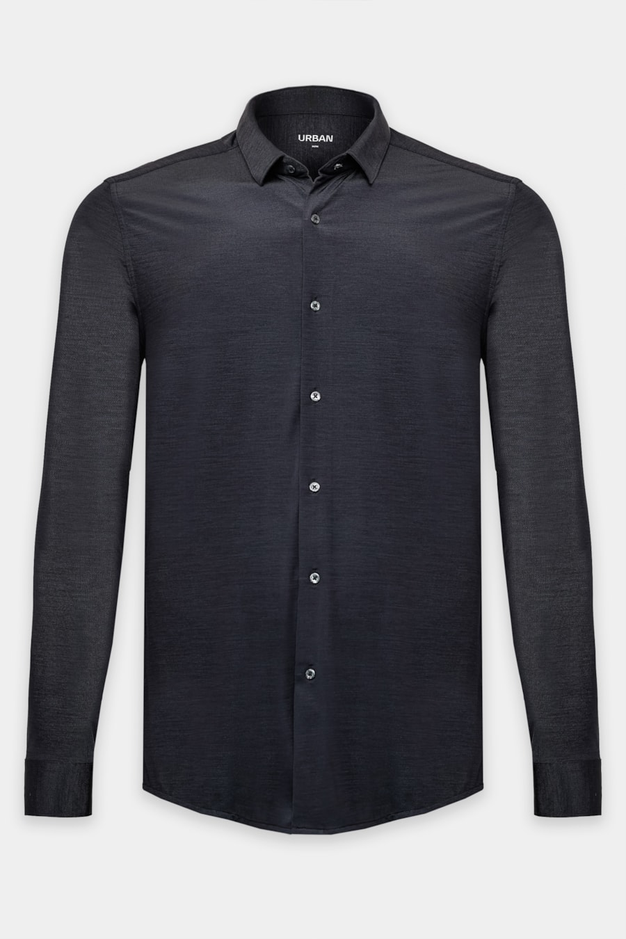 Camisa Manga Longa Slim Anatômica Lisa Preto — foto 6 de 7