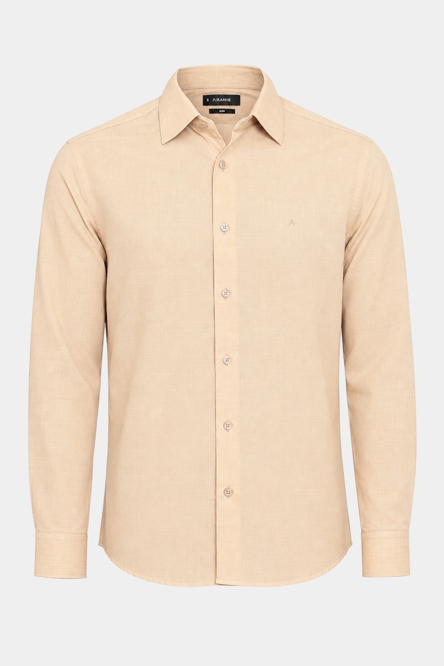 Camisa Manga Longa Slim Augustine Melange Caqui — foto 5 de 5