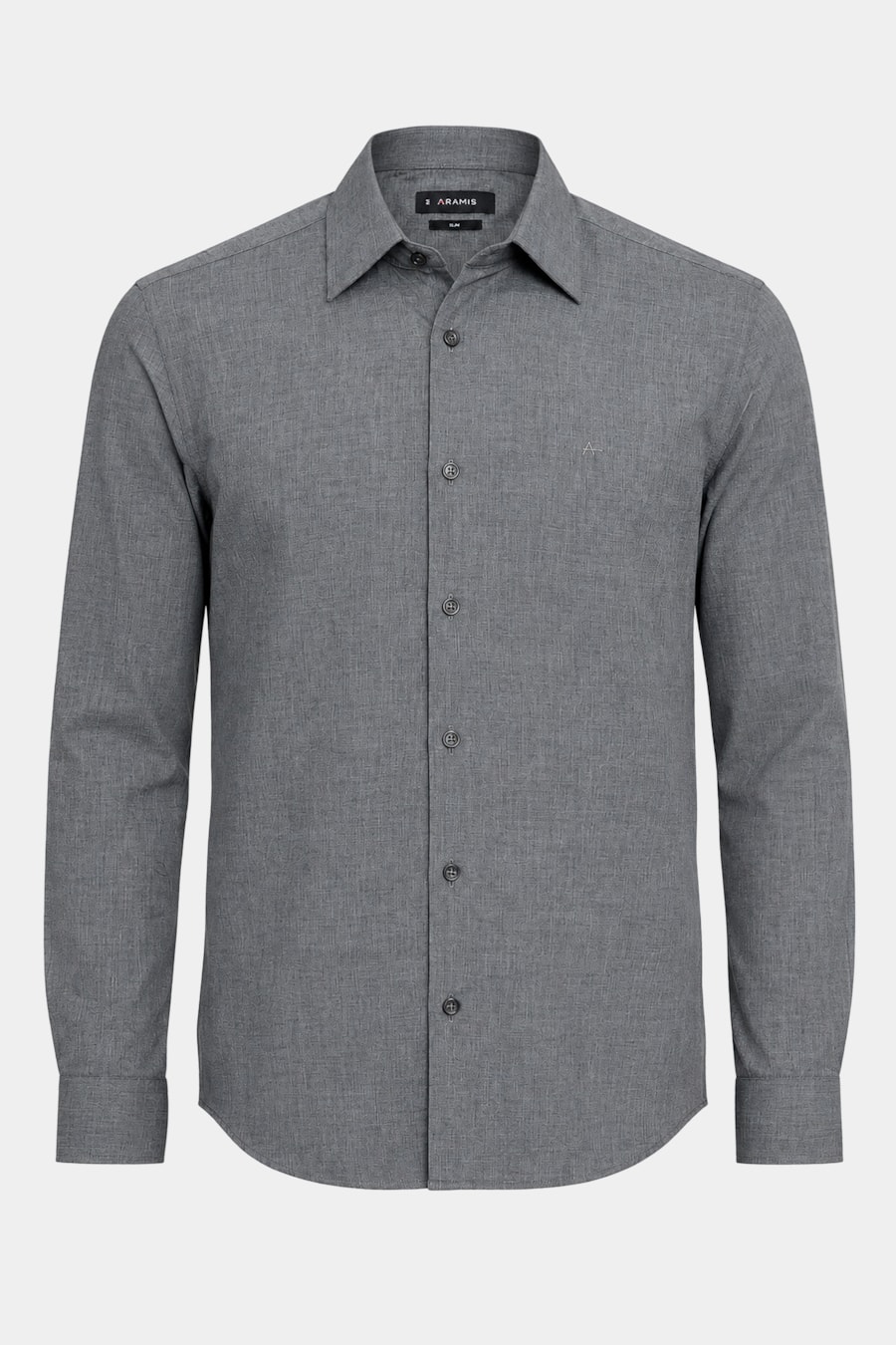 Camisa Manga Longa Slim Augustine Melange Chumbo — foto 5 de 5