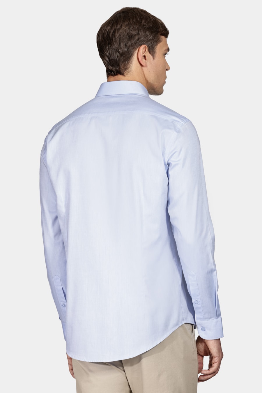 Camisa Manga Longa Slim Azul Claro — foto 4 de 5