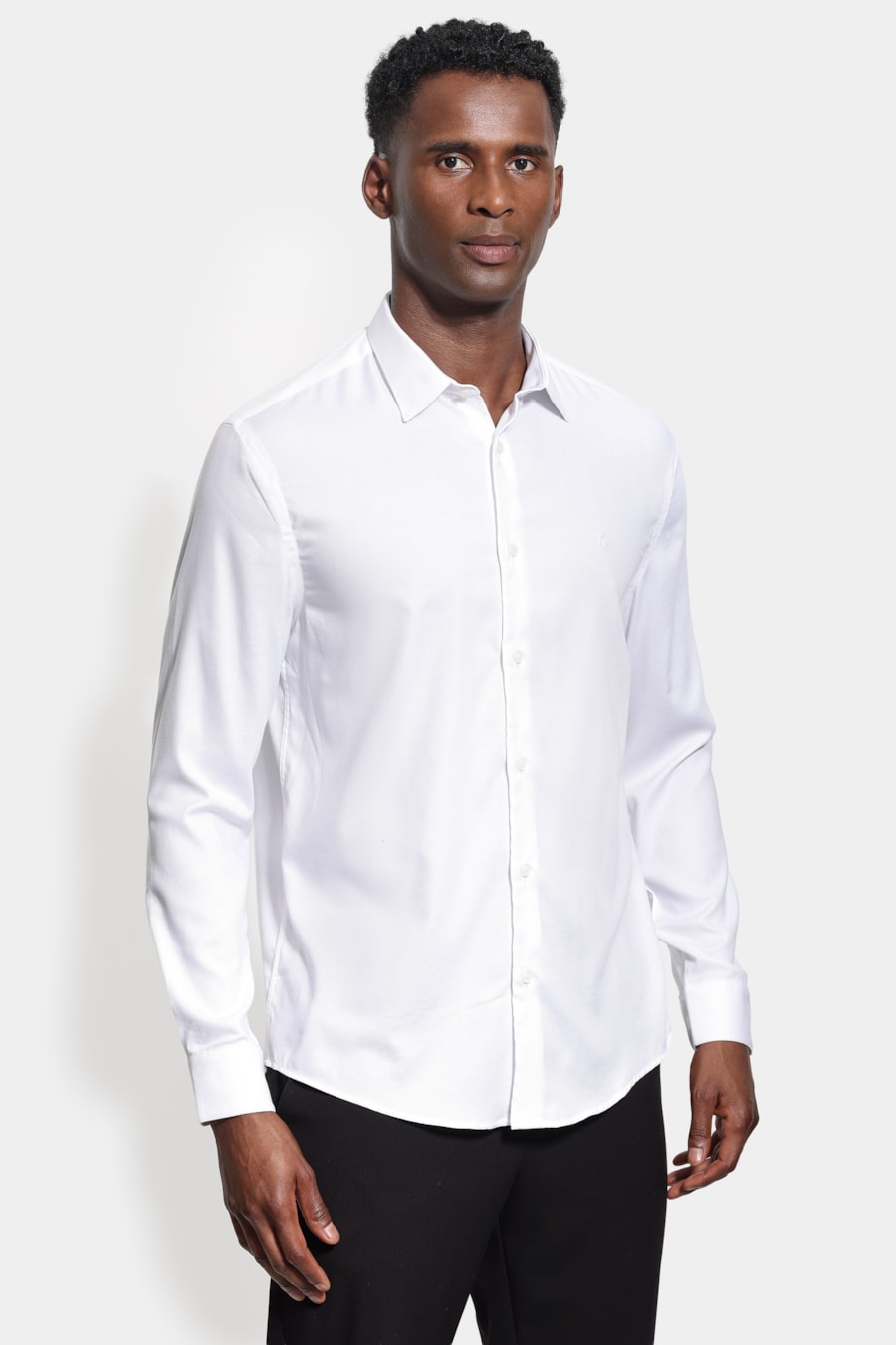 Camisa Manga Longa Slim Bambu Span Branco — foto 1 de 6
