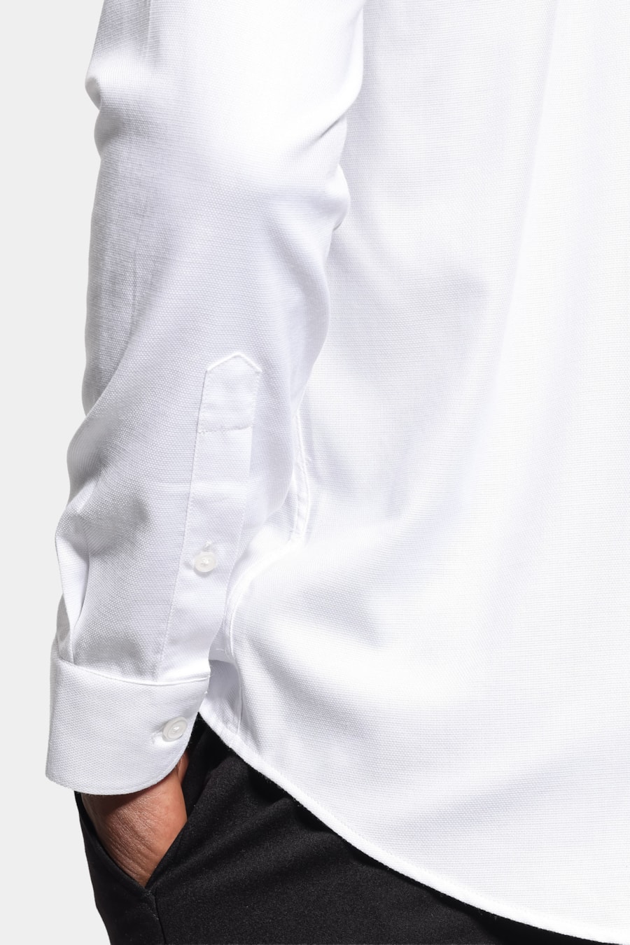 Camisa Manga Longa Slim Bambu Span Branco — foto 3 de 6