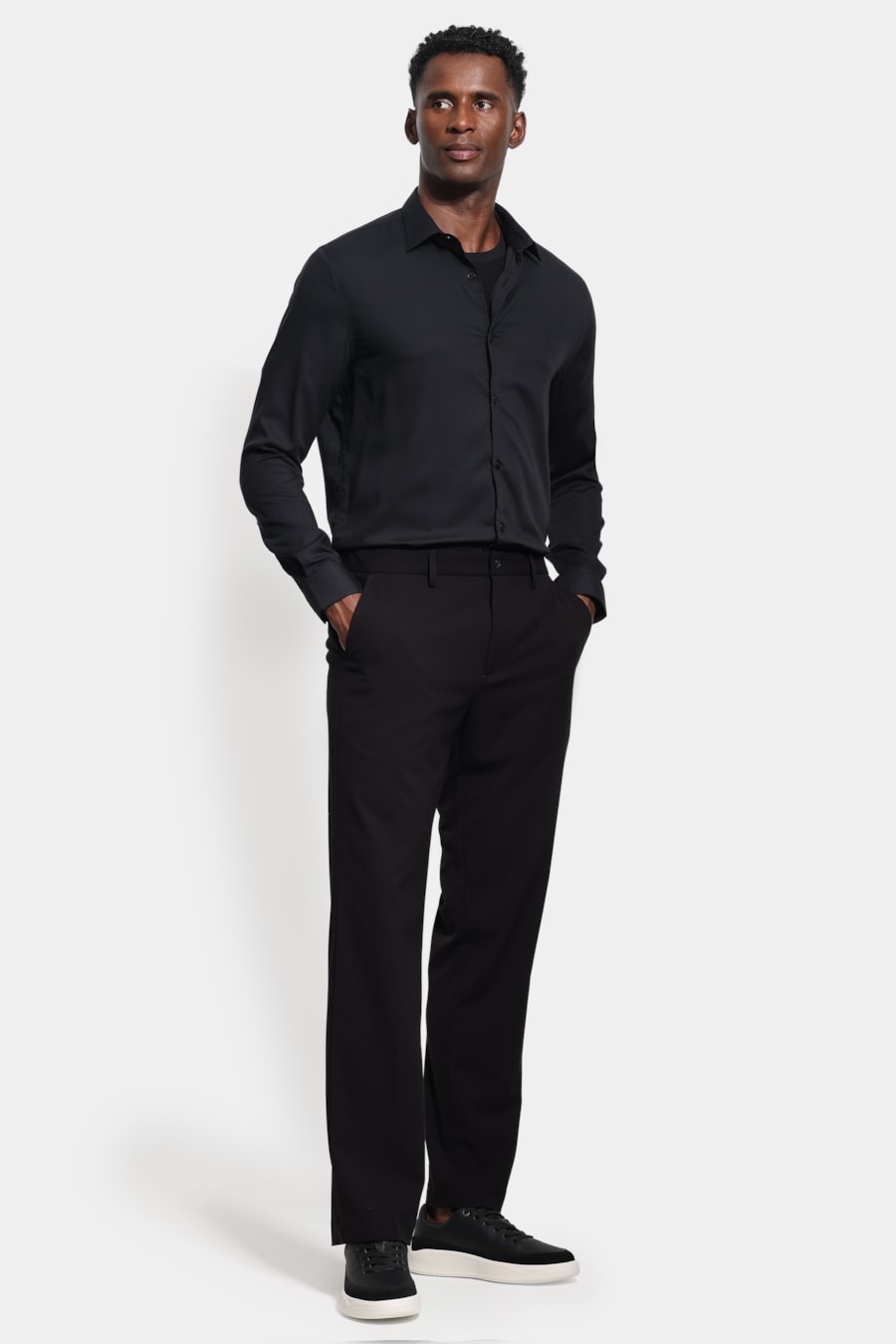 Camisa Manga Longa Slim Bambu Span Preto — foto 2 de 6