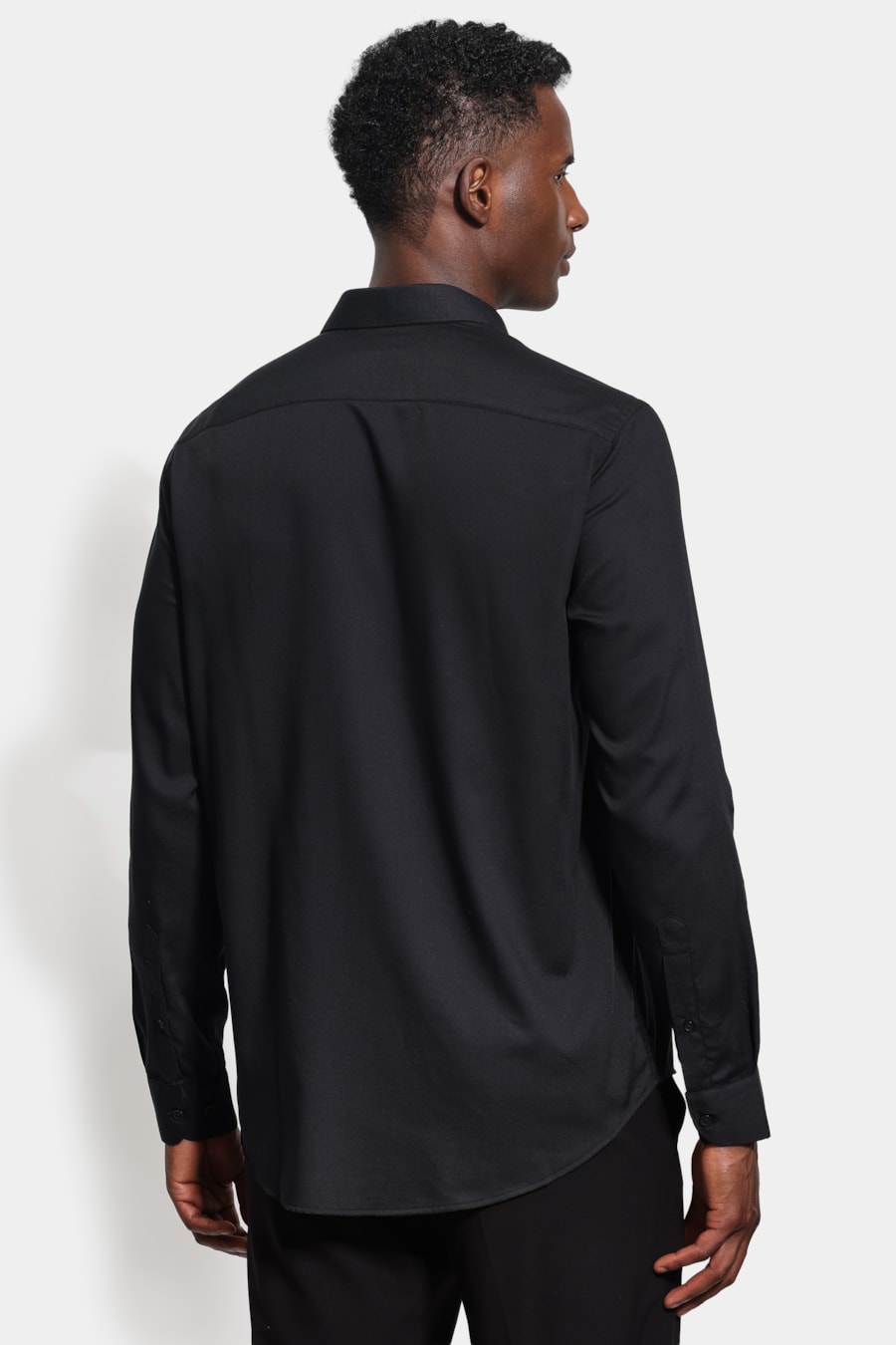 Camisa Manga Longa Slim Bambu Span Preto — foto 4 de 6