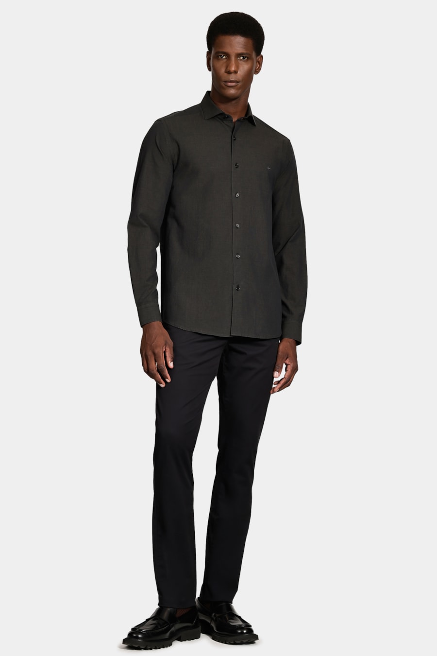 Camisa Manga Longa Slim Black Marrom — foto 2 de 6