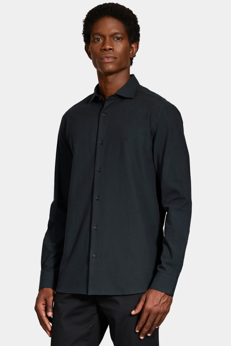 Camisa Manga Longa Slim Black Preto