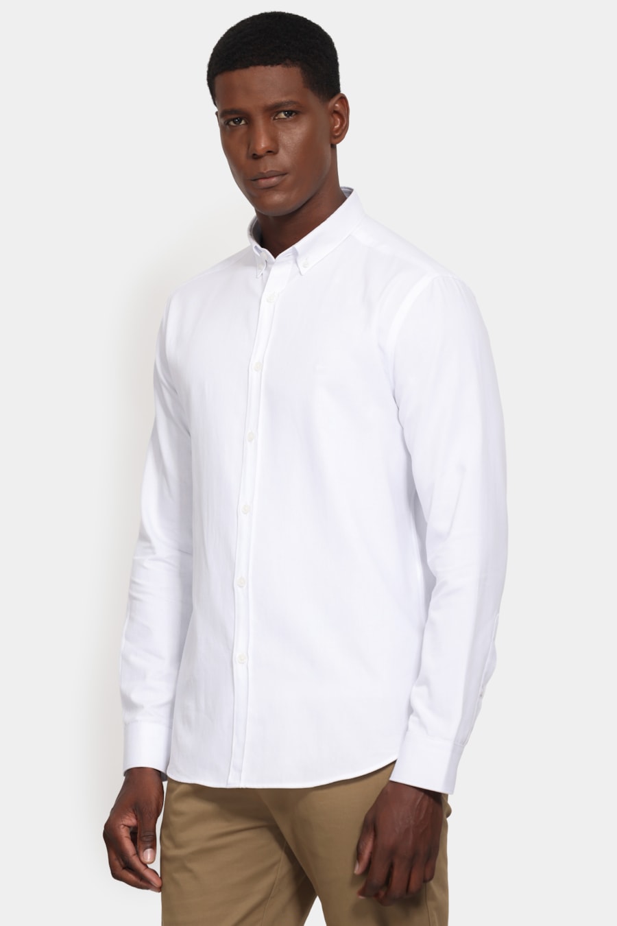Camisa Manga Longa Slim Button Down Branco — foto 1 de 6
