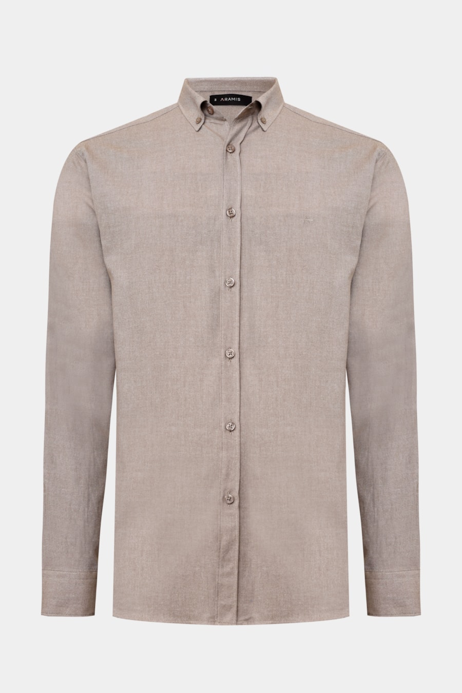 Camisa Manga Longa Slim Button Down Caqui — foto 5 de 6