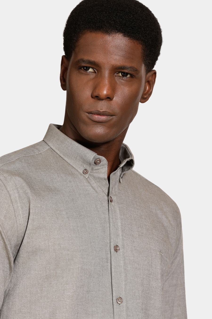 Camisa Manga Longa Slim Button Down Colors Army Green — foto 3 de 7