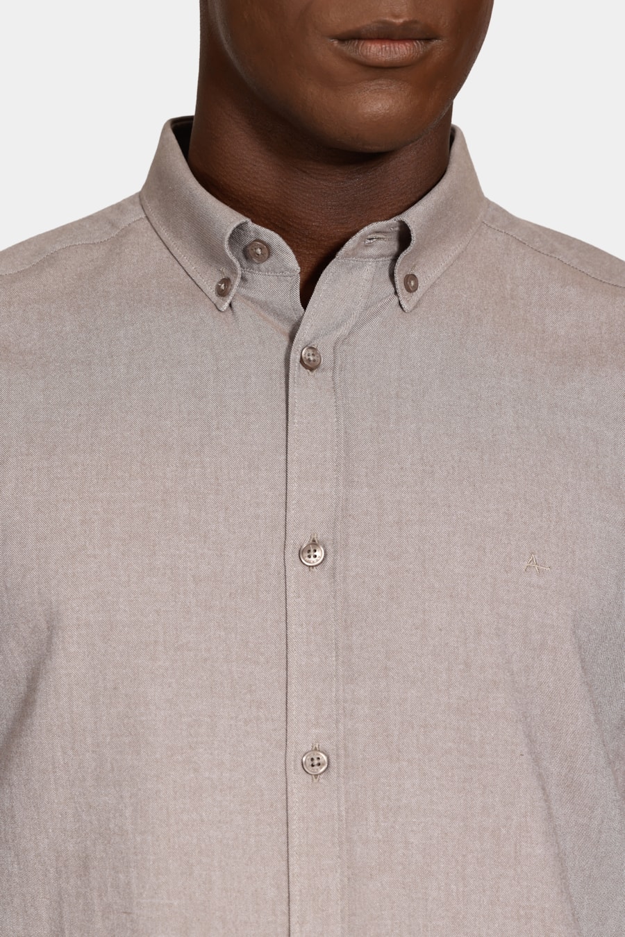 Camisa Manga Longa Slim Button Down Colors Caqui — foto 3 de 6