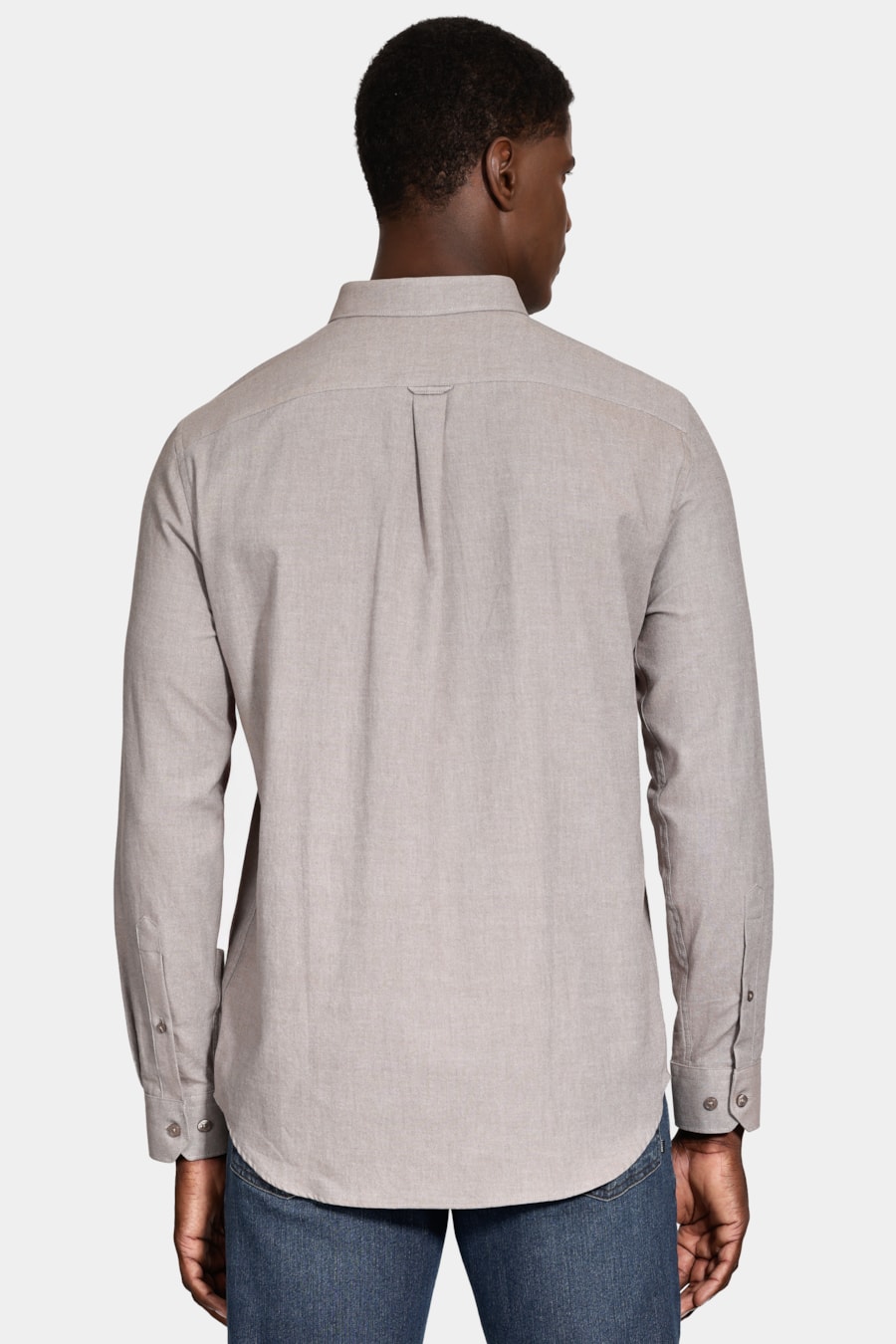 Camisa Manga Longa Slim Button Down Colors Caqui — foto 4 de 6