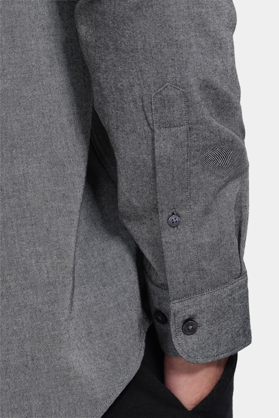 Camisa Manga Longa Slim Button Down Preto — foto 3 de 6
