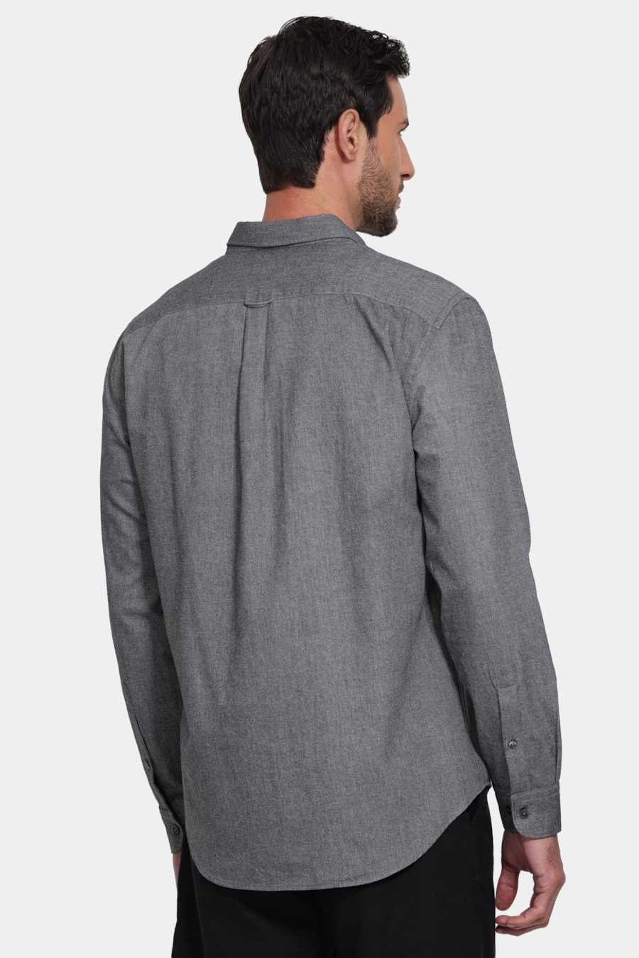 Camisa Manga Longa Slim Button Down Preto — foto 4 de 6