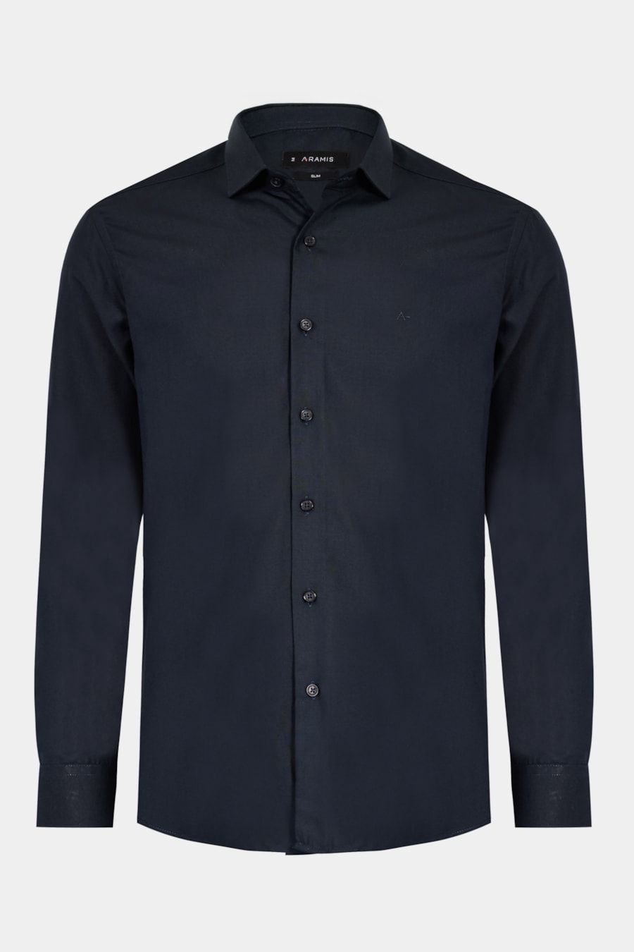 Camisa Manga Longa Slim Catar Melange Marinho — foto 5 de 6