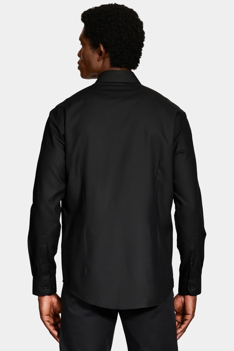 Camisa Manga Longa Slim Catar Melange Preto — foto 4 de 6