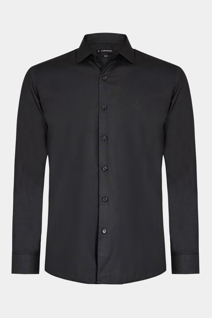 Camisa Manga Longa Slim Catar Melange Preto — foto 5 de 6
