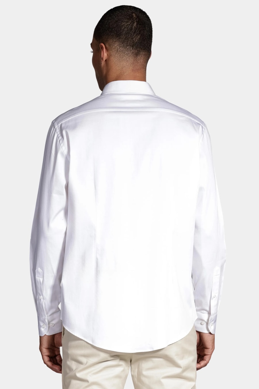 Camisa Manga Longa Slim Cetim Com Elastano Hudson Branco — foto 4 de 5