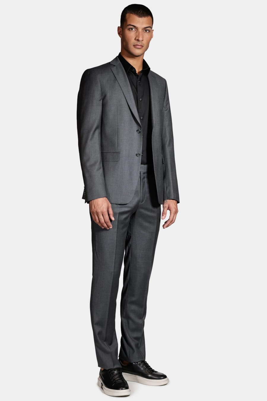 Camisa Manga Longa Slim Cetim Com Elastano Hudson Preto — foto 2 de 5