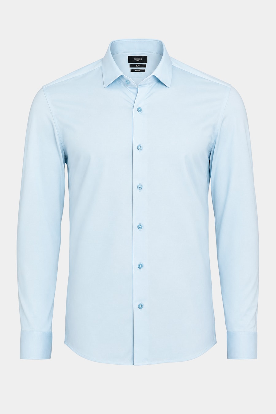 Camisa Manga Longa Slim Cetim de Malha 120/2 Azul Claro — foto 5 de 5