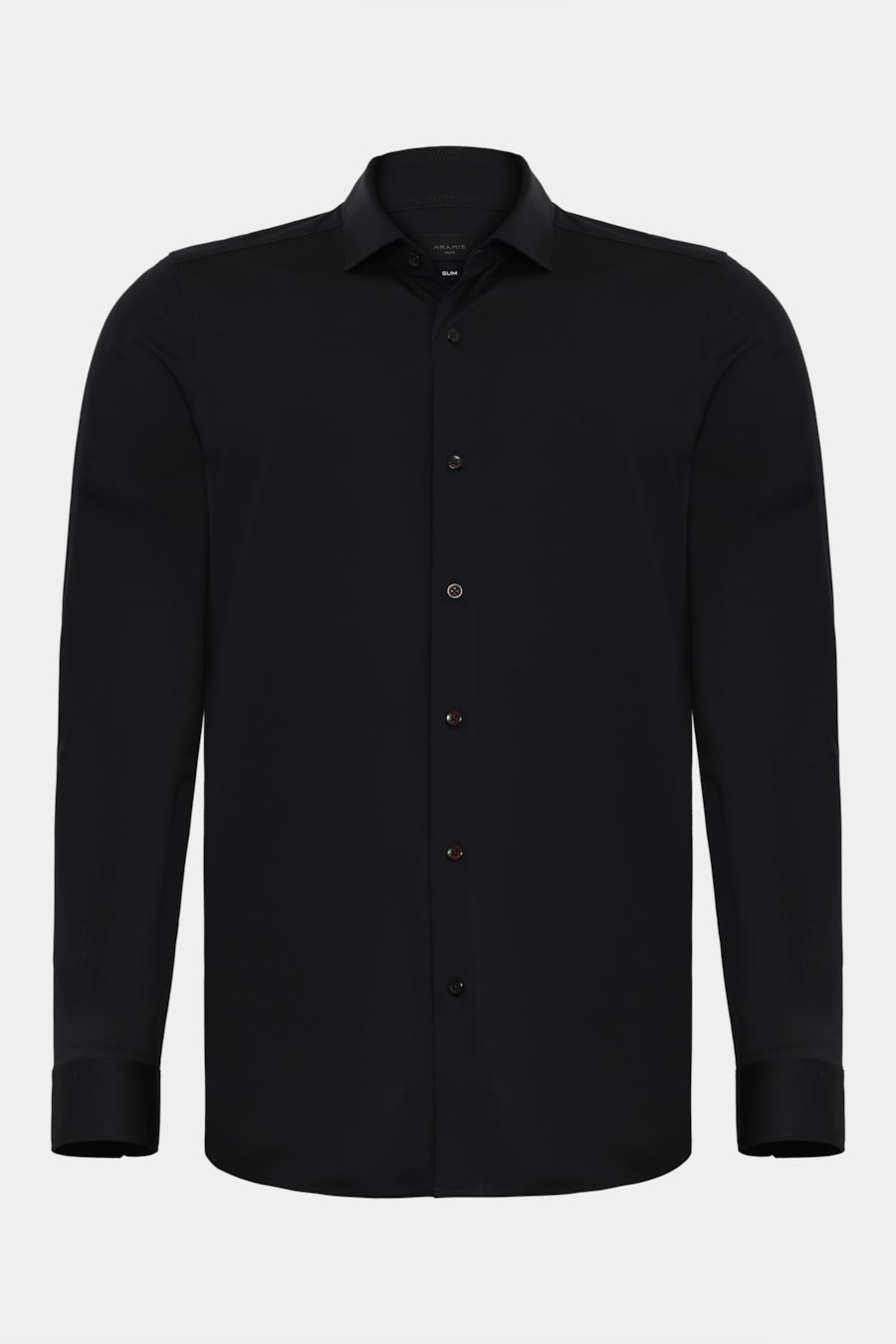 Camisa Manga Longa Slim Cetim de Malha 120/2 Preto — foto 5 de 6