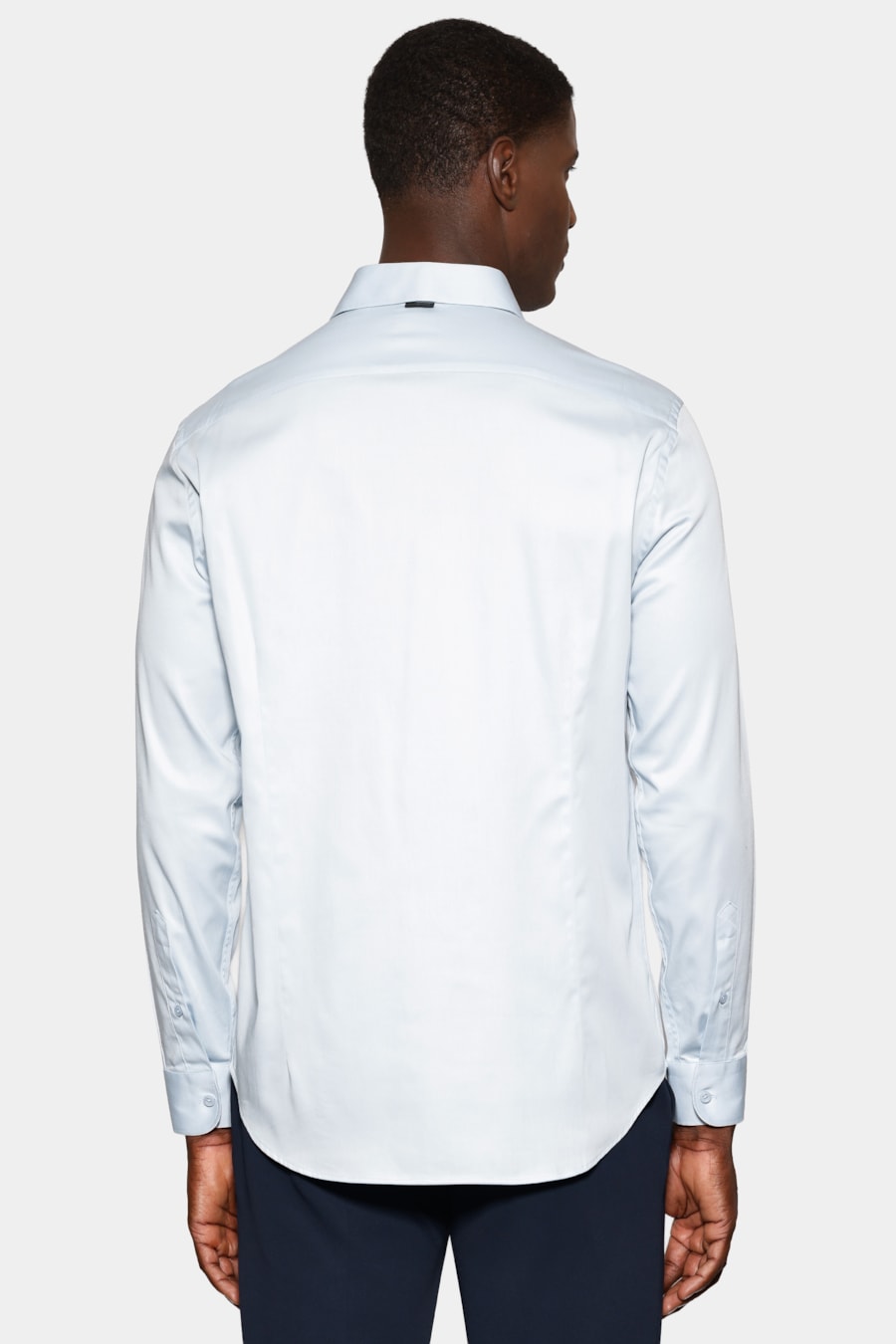 Camisa Manga Longa Slim Cetim St Hudson 2 Azul Claro — foto 4 de 6