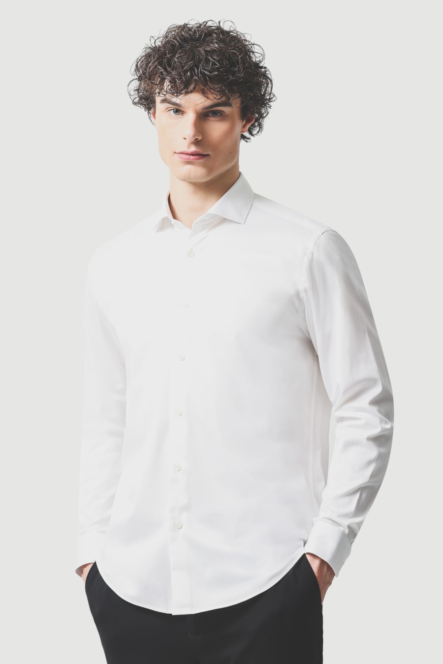 Camisa Manga Longa Slim Cetim St Hudson 2 Branco — foto 1 de 6