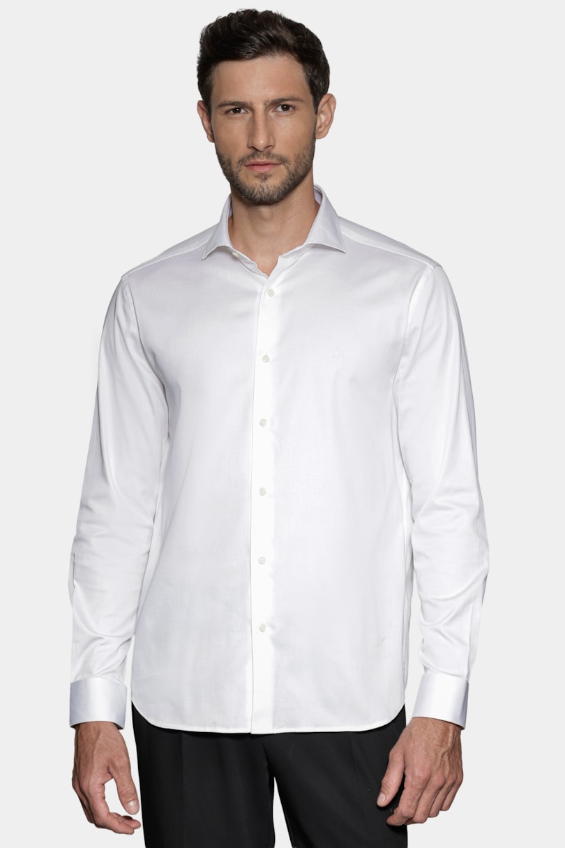 Camisa Manga Longa Slim Cetim St Hudson 2 Branco
