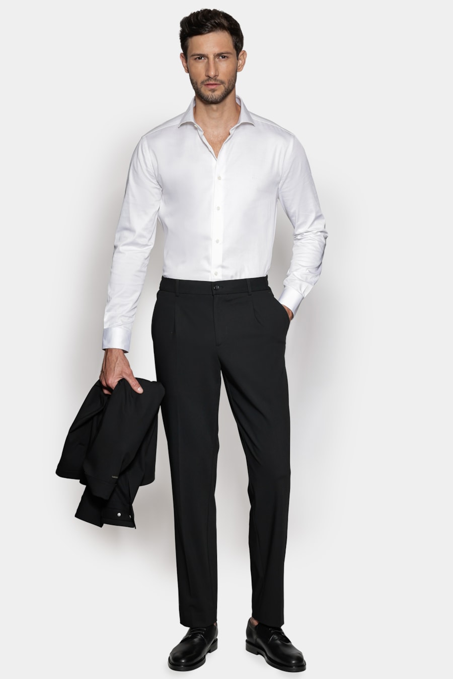 Camisa Manga Longa Slim Cetim St Hudson 2 Branco — foto 2 de 7