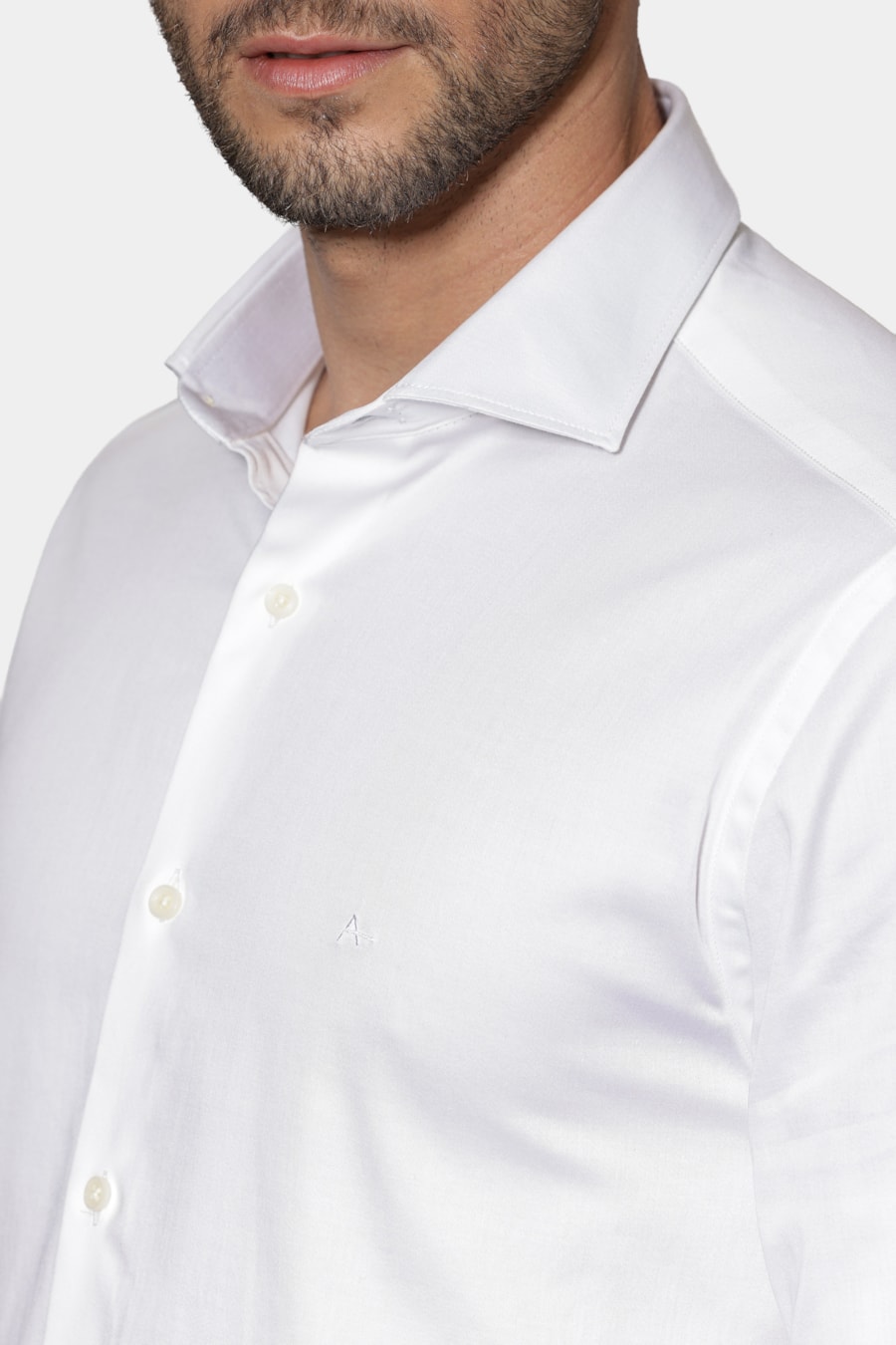 Camisa Manga Longa Slim Cetim St Hudson 2 Branco — foto 3 de 7