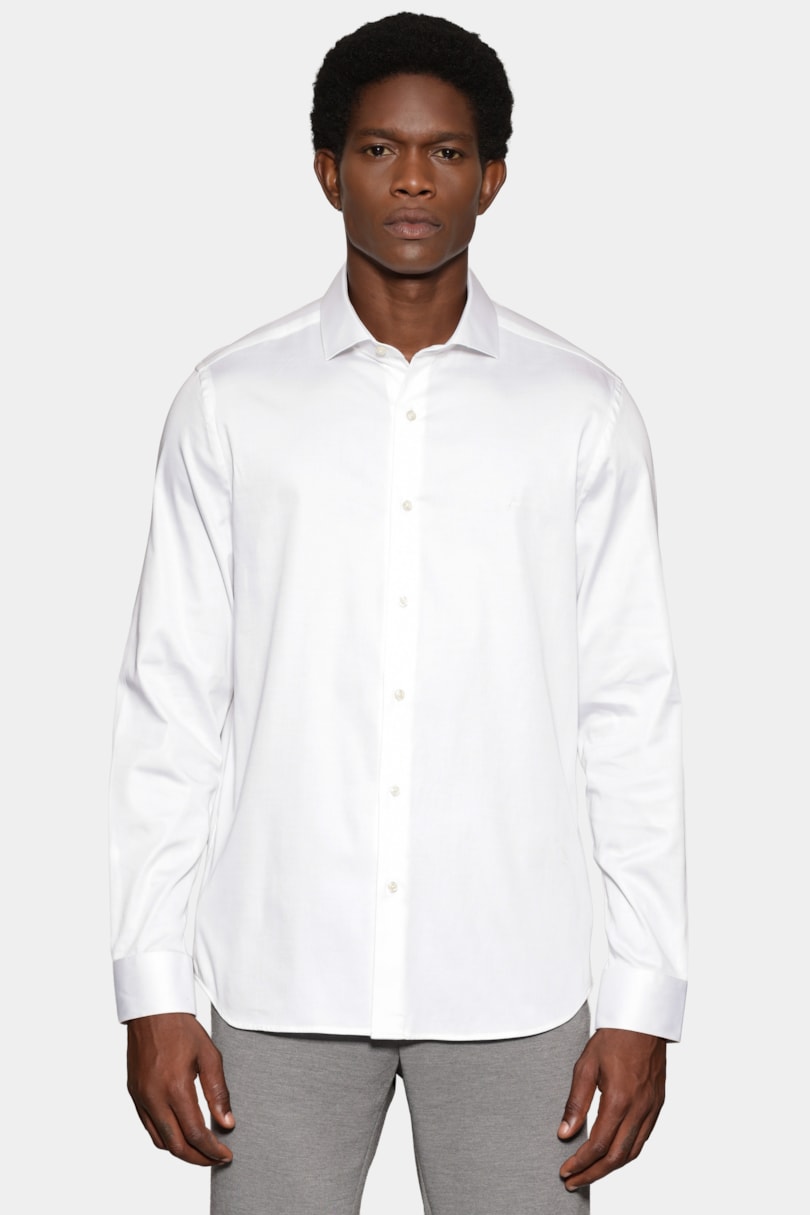 Camisa Manga Longa Slim Cetim St Hudson 2 Branco