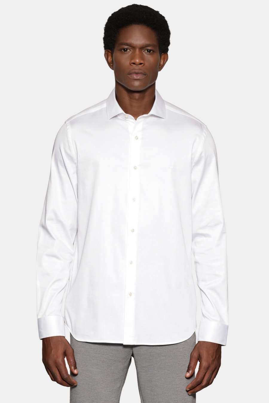 Camisa Manga Longa Slim Cetim St Hudson 2 Branco — foto 1 de 6
