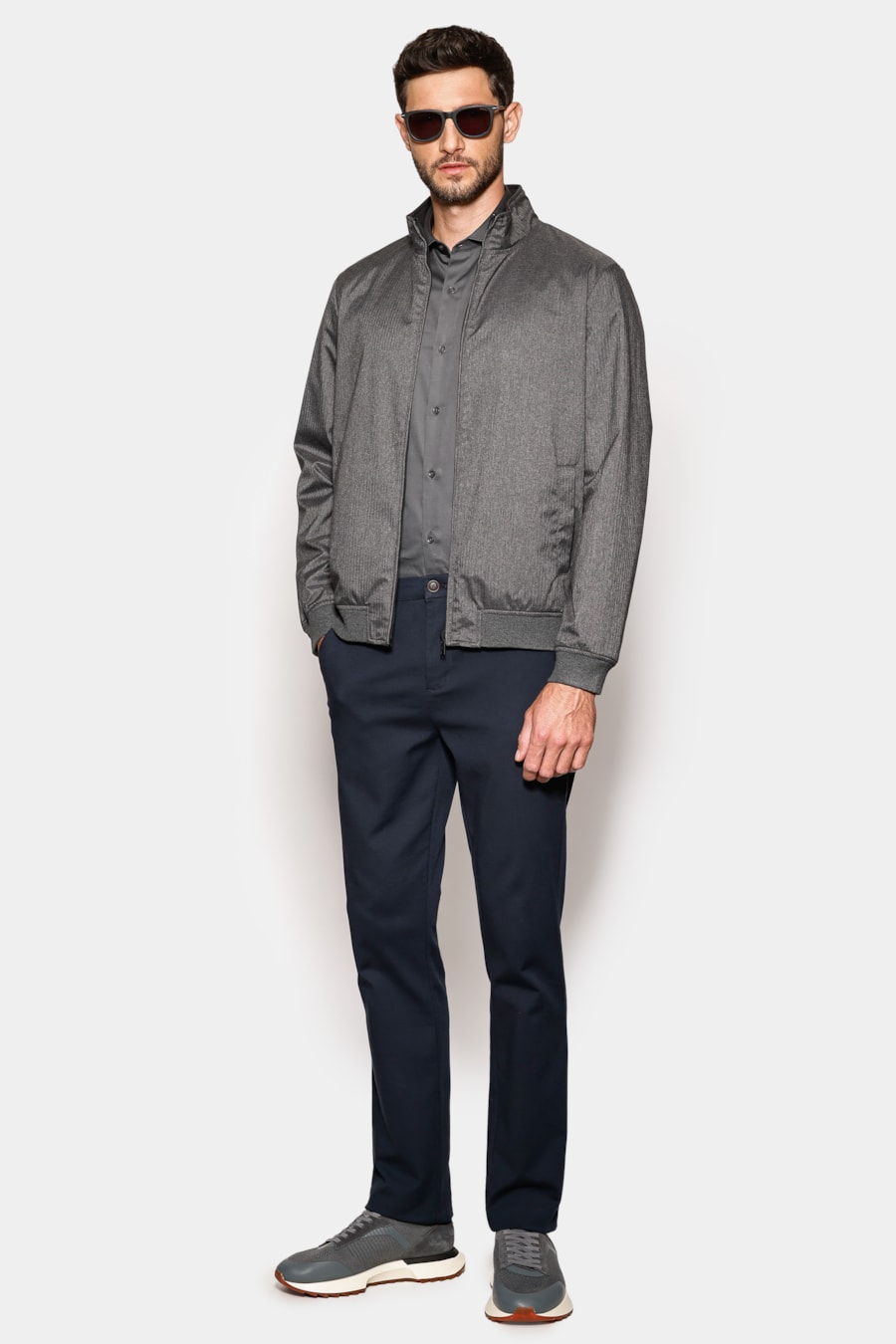 Camisa Manga Longa Slim Cetim St Hudson 2 Chumbo — foto 2 de 6