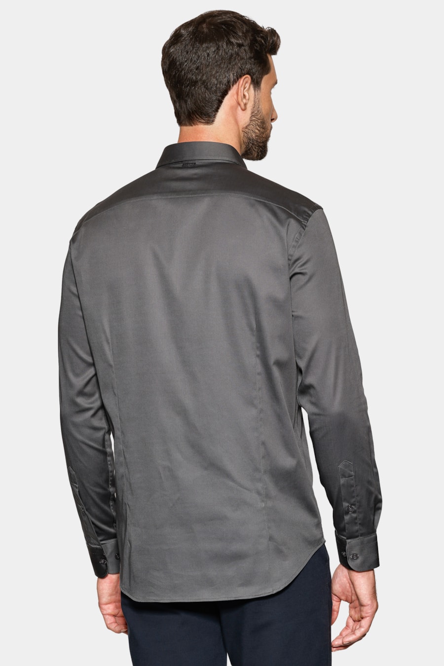 Camisa Manga Longa Slim Cetim St Hudson 2 Chumbo — foto 4 de 6