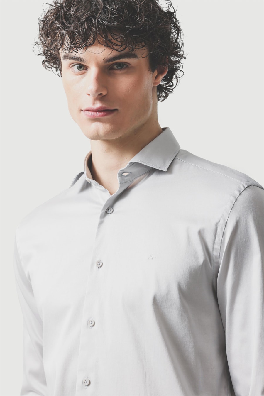 Camisa Manga Longa Slim Cetim St Hudson 2 Cinza — foto 3 de 6