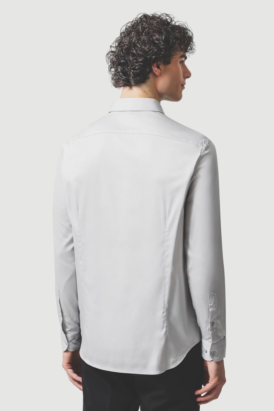 Camisa Manga Longa Slim Cetim St Hudson 2 Cinza — foto 4 de 6