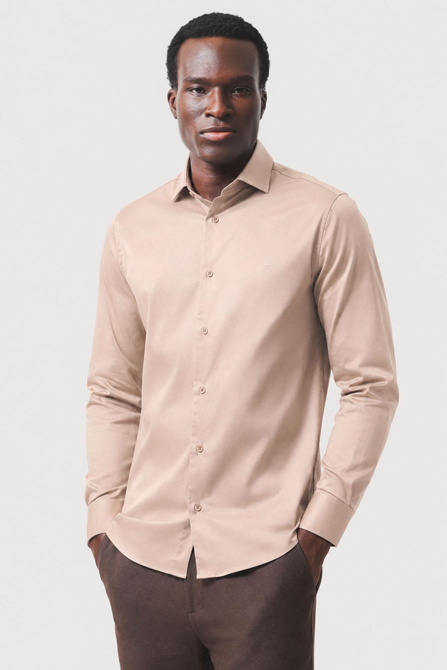 Camisa Manga Longa Slim Cetim St Hudson 2 Fendi — foto 1 de 6