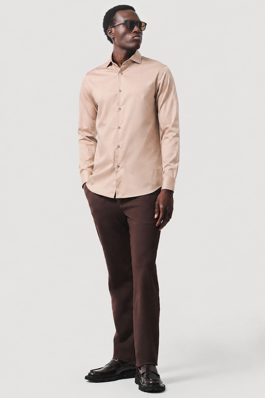 Camisa Manga Longa Slim Cetim St Hudson 2 Fendi — foto 2 de 6