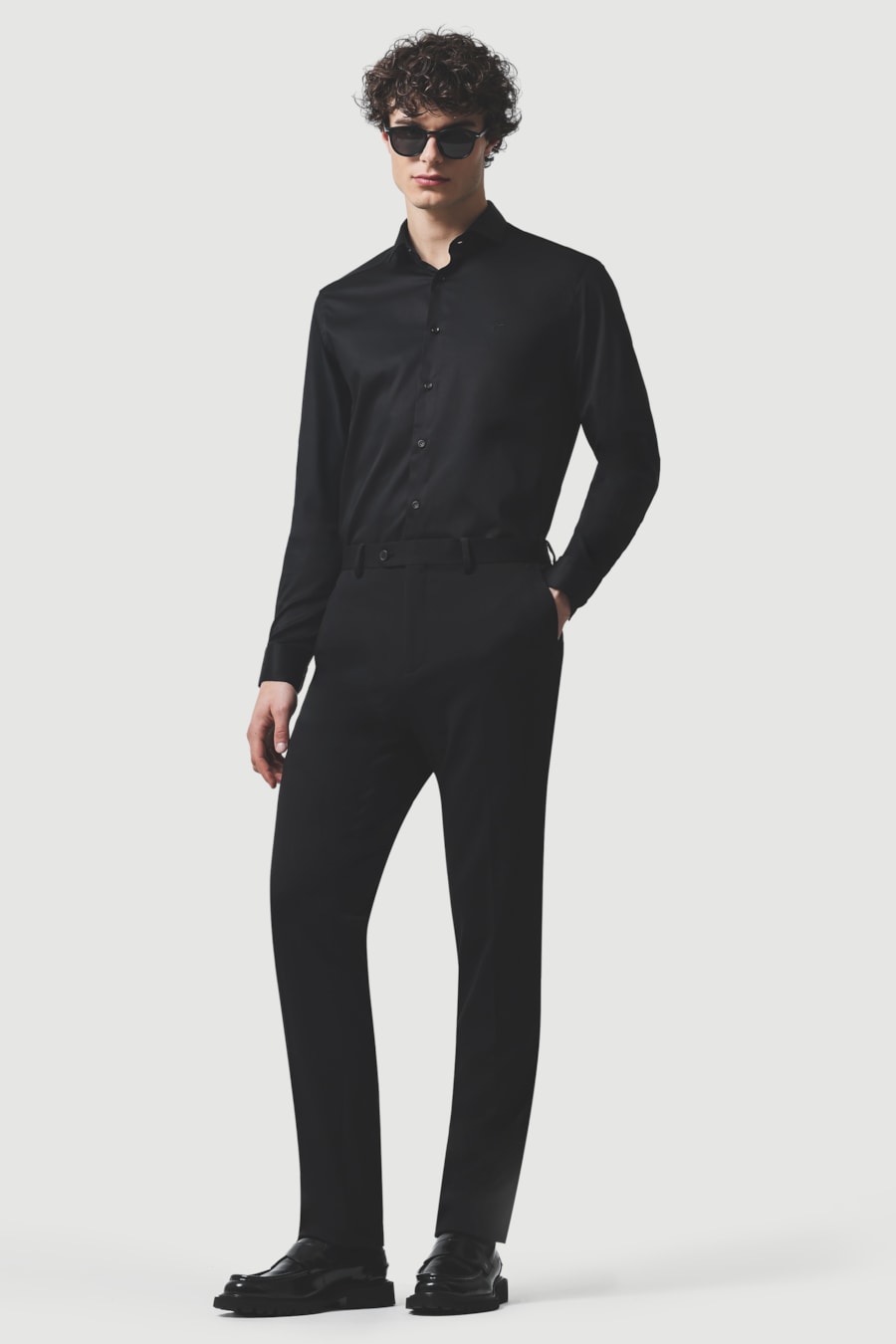 Camisa Manga Longa Slim Cetim St Hudson 2 Preto — foto 2 de 6