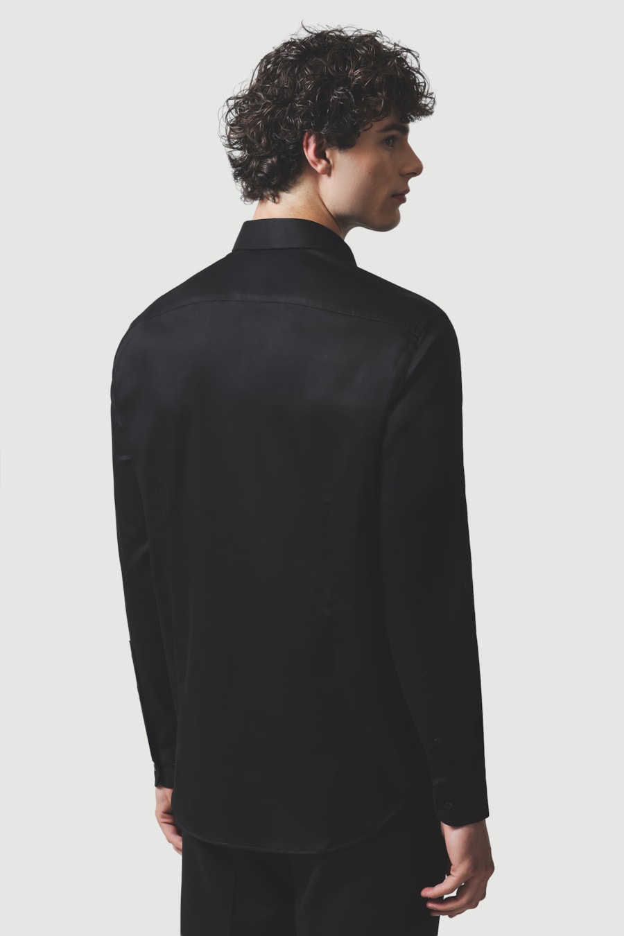 Camisa Manga Longa Slim Cetim St Hudson 2 Preto — foto 4 de 6