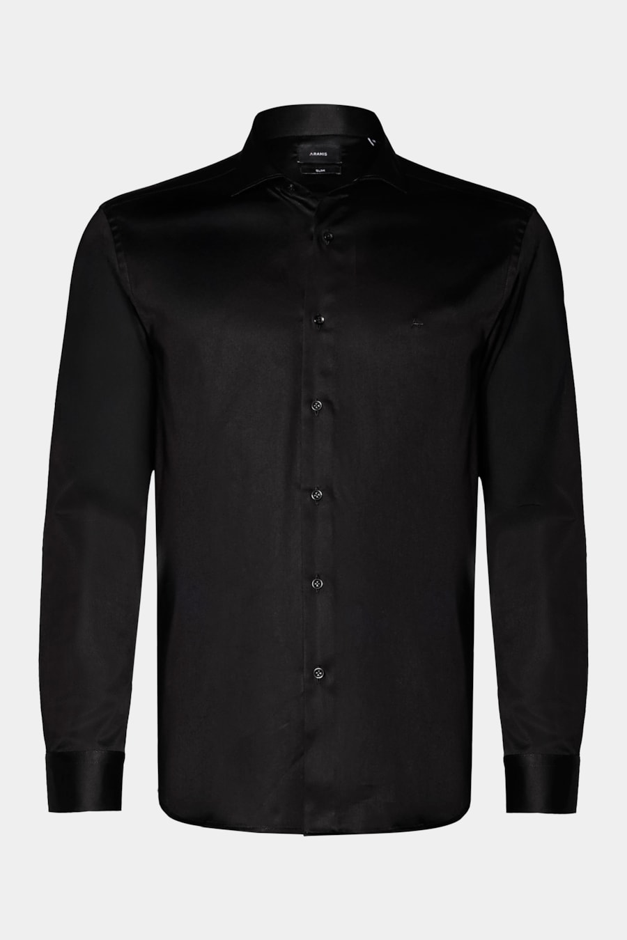 Camisa Manga Longa Slim Cetim St Hudson 2 Preto — foto 5 de 6