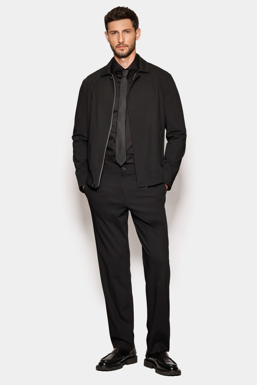 Camisa Manga Longa Slim Cetim St Hudson 2 Preto — foto 2 de 6