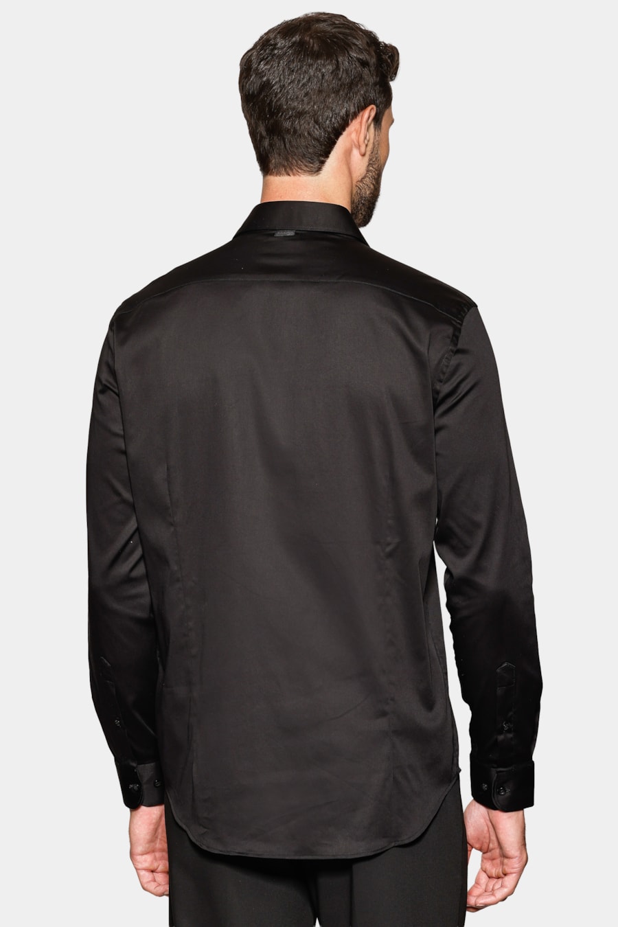 Camisa Manga Longa Slim Cetim St Hudson 2 Preto — foto 4 de 6