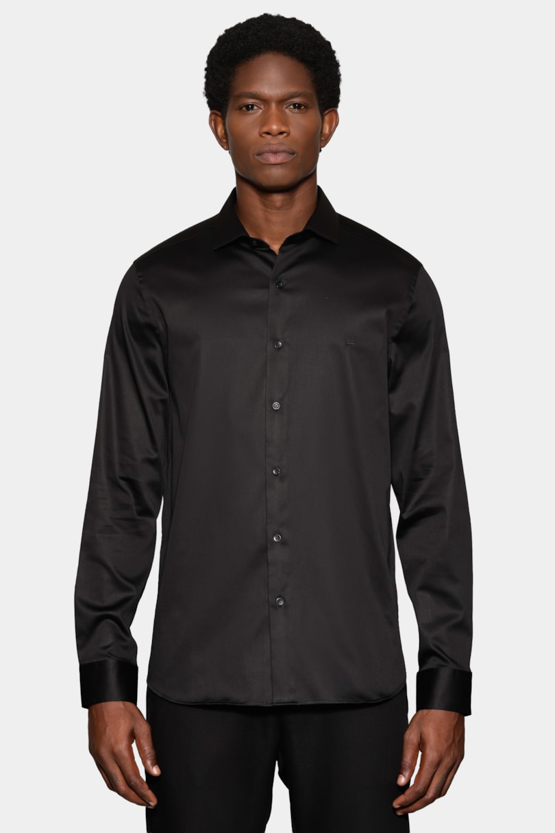 Camisa Manga Longa Slim Cetim St Hudson 2 Preto