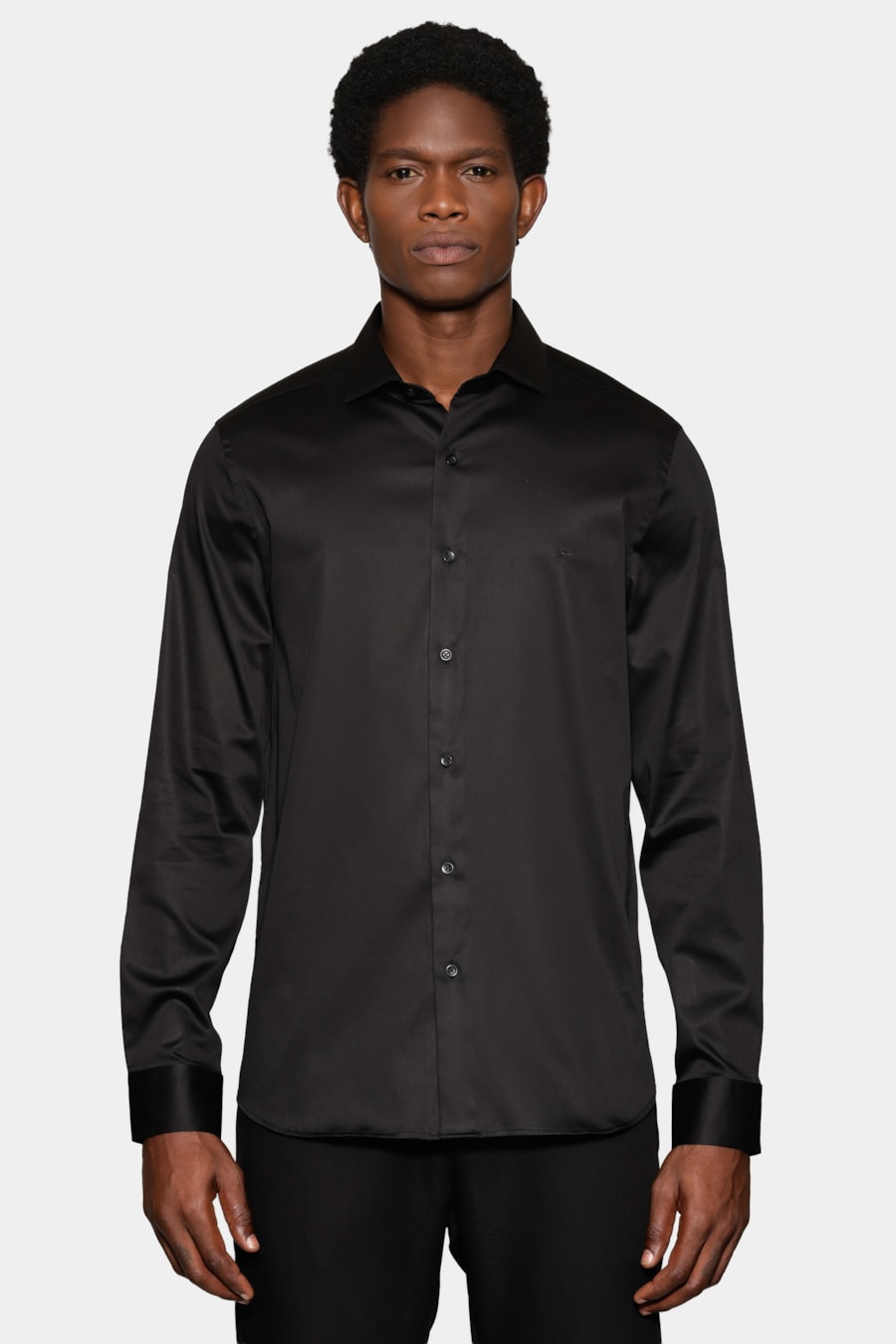 Camisa Manga Longa Slim Cetim St Hudson 2 Preto — foto 1 de 7