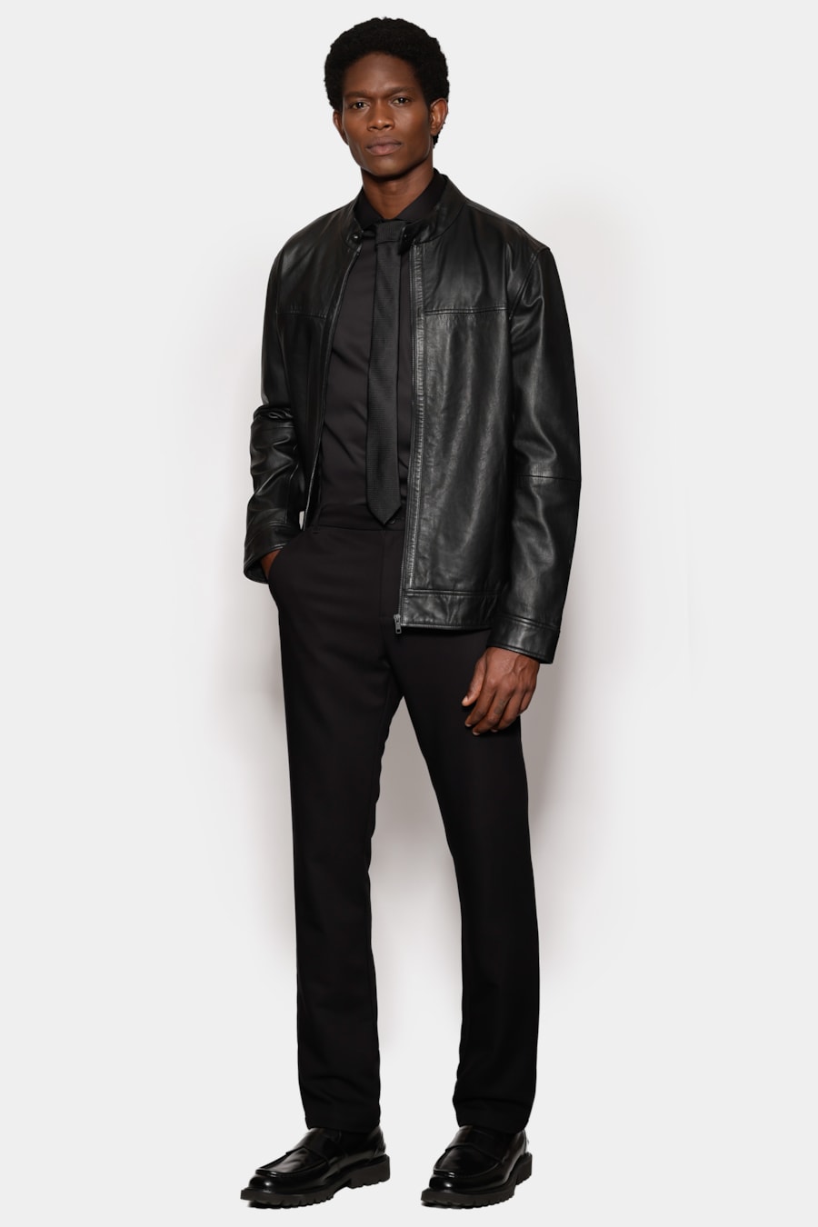 Camisa Manga Longa Slim Cetim St Hudson 2 Preto — foto 2 de 7