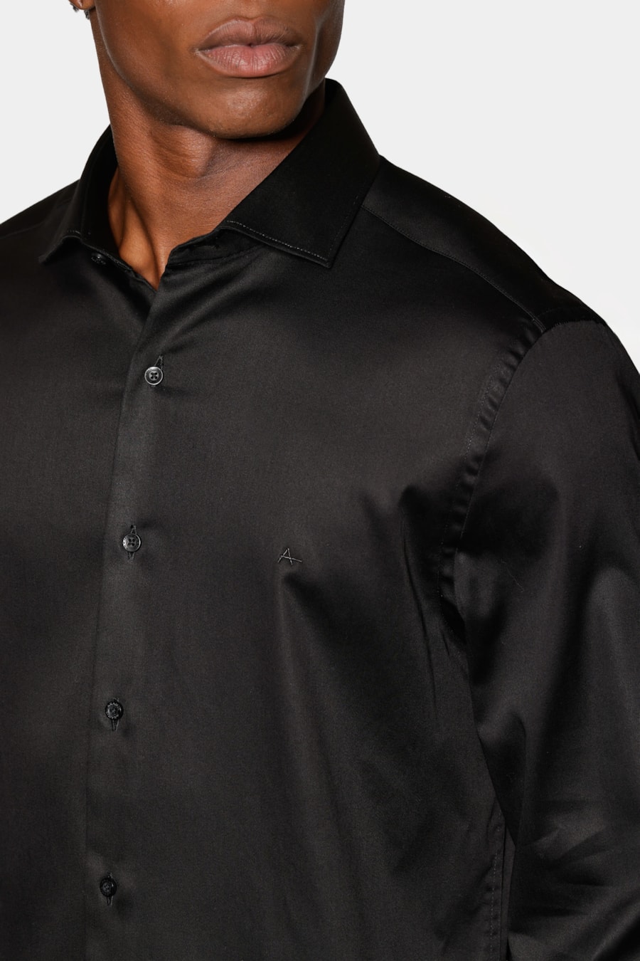 Camisa Manga Longa Slim Cetim St Hudson 2 Preto — foto 3 de 7