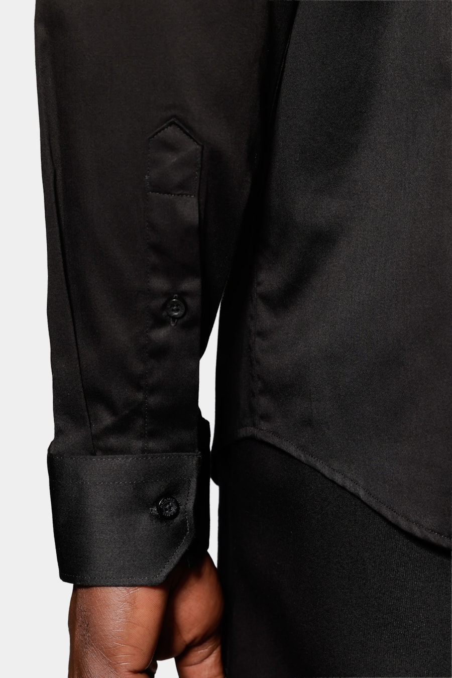 Camisa Manga Longa Slim Cetim St Hudson 2 Preto — foto 4 de 7