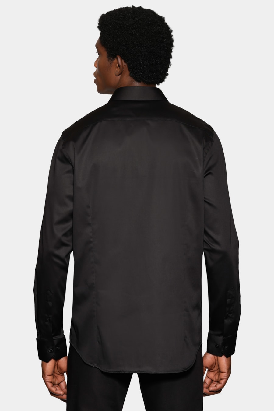 Camisa Manga Longa Slim Cetim St Hudson 2 Preto — foto 5 de 7