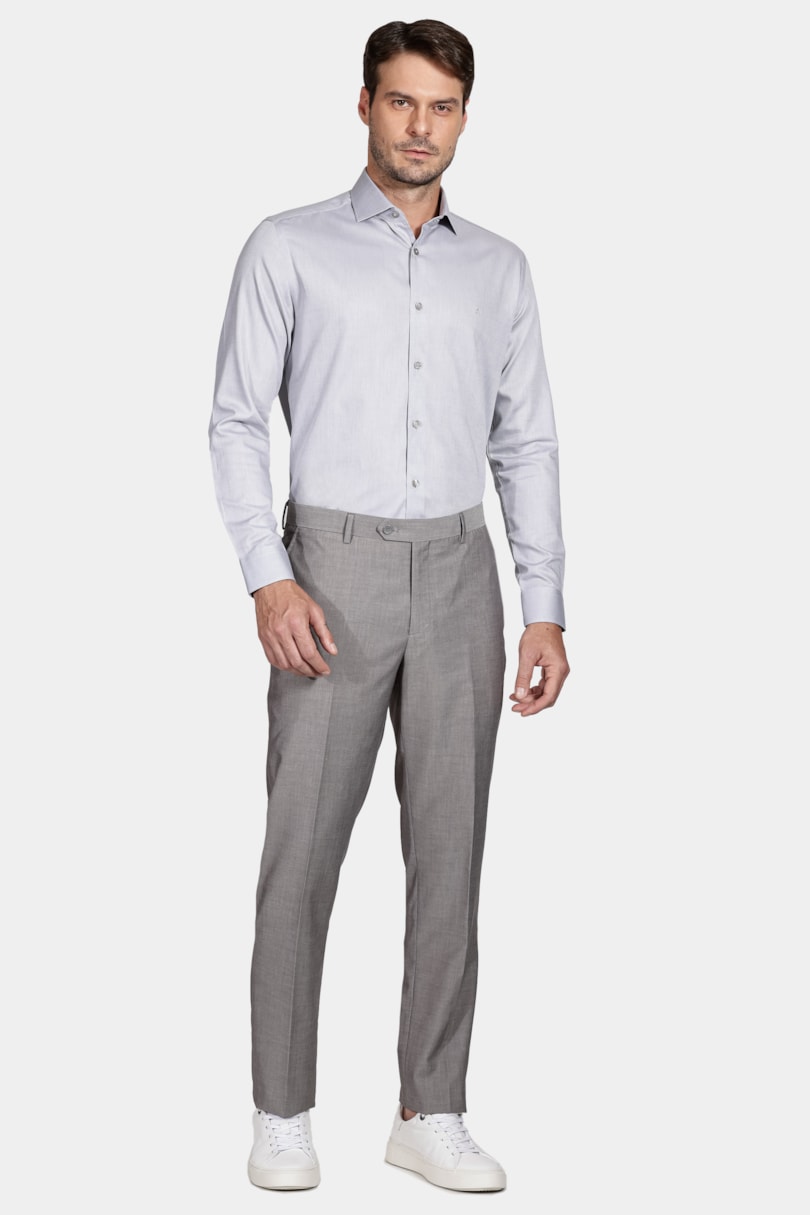 Camisa Manga Longa Slim Cinza
