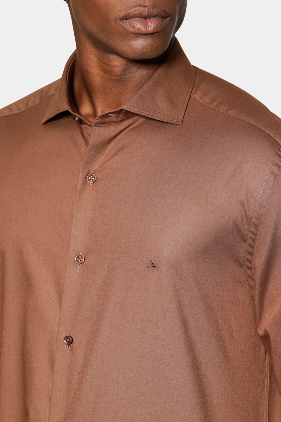 Camisa Manga Longa Slim Damero Aramis Chocolate — foto 3 de 6
